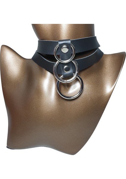 Halkalı Gotik Suni Deri Choker fiyatları