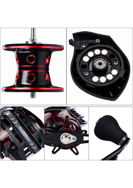 Balıkçılık Reel Tüm Metal Makaraya Baitcasting Reel 10 kg / 22LB Max Drag Manyetik Fren Gücü Hız Oranı 7.2: 1 Yem Döküm | Balıkçılık Makaraları (DW121R) (Yurt Dışından)