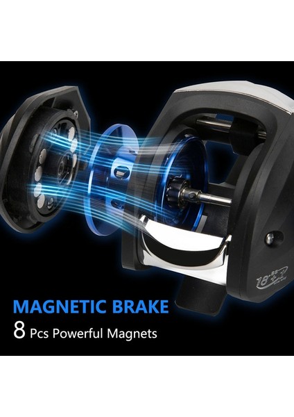 Sol El Baitcasting Reel 7.2: 1gear Oranı Max Drag 8kg Reel Alüminyum Makaralar Döküm Balıkçılık Reel Döküm Makarası | Balıkçılık Makaraları (Siyah) (Yurt Dışından)