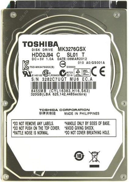 MK3276GSX Sata3 5400RPM 8mb 2.5'' 320GB Notebook HDD