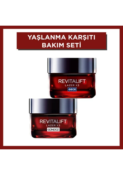 L'oréal Paris Revitalift Lazer X3 Yoğun  Gündüz Bakım Kremi + Gece Bakım Kremi