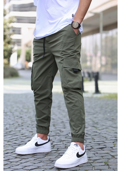 Haki Kargo Cep Erkek Jogger Pantolon 5461
