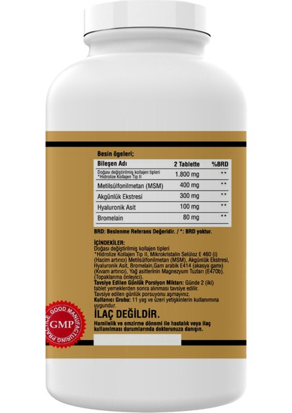 Collagen Type-Iı Hyaluronic Acid Msm Boswellia Serrata 300 Tablet