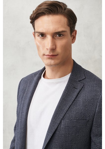 ALTINYILDIZ CLASSICS Erkek Antrasit-lacivert Slim Fit Dar Kesim Mono Yaka Kareli Klasik Takım Elbise modelleri