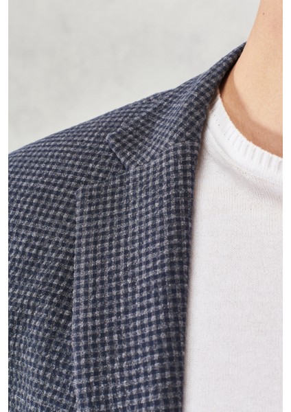 ALTINYILDIZ CLASSICS Erkek Antrasit-lacivert Slim Fit Dar Kesim Mono Yaka Kareli Klasik Takım Elbise fırsatları