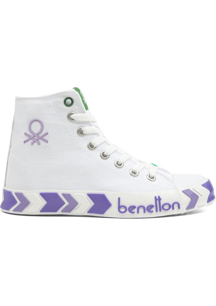 Benetton® | BN-30634-3374 Beyaz Lila - Çocuk Spor Ayakkabı