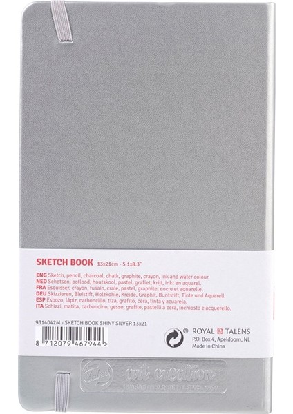 Art Creation Sketchbook Shiny Silver 13X21CM 140GR 80 Yaprak
