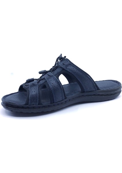 Dr.hoşnut Larcivert %100 Deri Orto Pedi Erkek Terlik modelleri