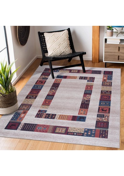 Halı Şönil Dokuma Pamuk Taban Halı Kilim Yolluk Dekoratif Dijital Baskı Halı Yıkanabilir (60X100)+(50X60) cm