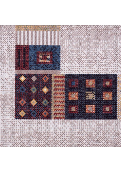 Halı Şönil Dokuma Pamuk Taban Halı Kilim Yolluk Dekoratif Dijital Baskı Halı Yıkanabilir (60X100)+(50X60) cm