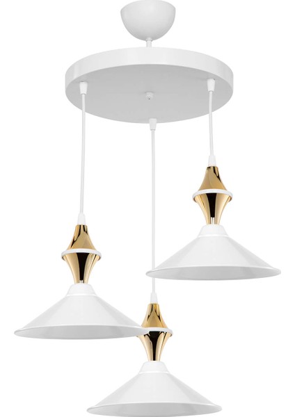 Maya Karo Beyaz/gold Üçlü Yemek Odası Oturma Odası Salon Mutfak Avize modelleri