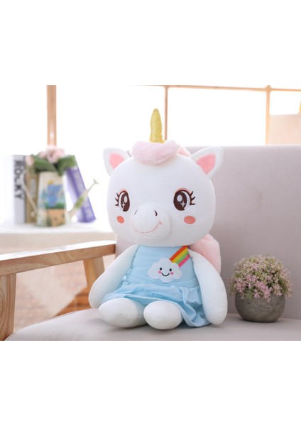 1 Adet 35 cm. Süper Yumuşak Unicorn Peluş Oyuncak Bebek Oyuncakları Yatay Doldurulmuş Oyuncak (Yurt Dışından)