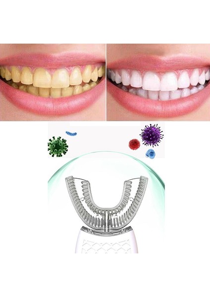 U Ultrasonik Elektrikli Diş Fırçası USB - Beyaz (Yurt Dışından)