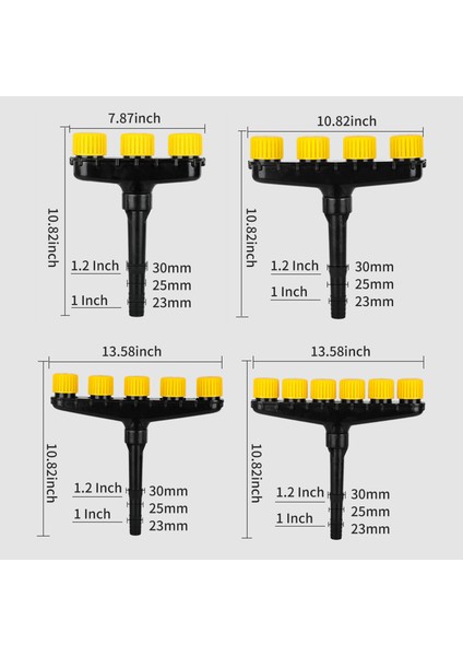 Bahçe Fıskiyesi Ayarlanabilir Çok Kafalı Fıskiye Başlığı - Sarı (Yurt Dışından)