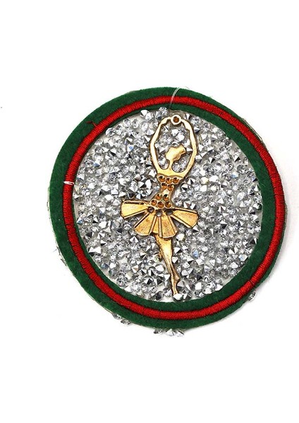 Balerin Desenli Dökme Taşlı Yuvarlak Yapıştırma