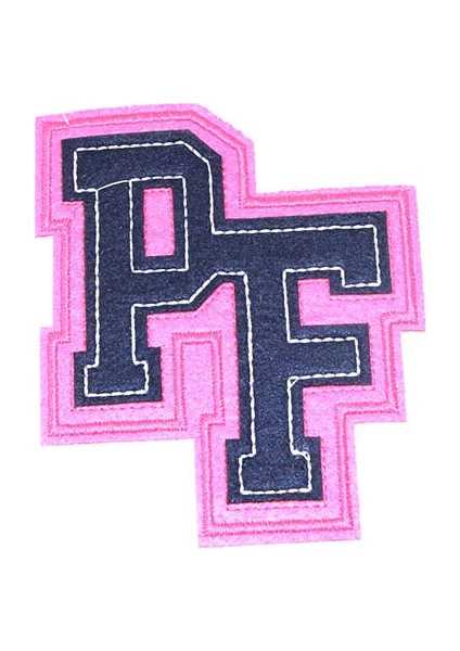 Keçe Pf Yazılı Patch Pembe - Yapıştırma