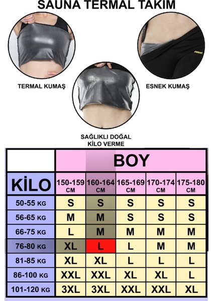 Sauna Termal Tayt ve Üst 2 Li Takım Zayıflama Terleme Spor Eşofmanı