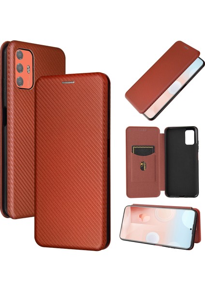 Htc Desire 21 Pro Karbon Fiber Tpu + Pc + Pu Kasa Kahverengi modelleri