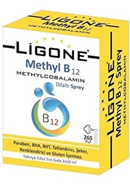 Ligone Methyl B12 Methylcobalamin Dilaltı Sprey 2 X 20 Ml