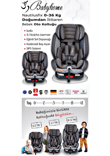 910 Nautilusfix 0 36 kg Isofixli 360 Dönebilen Oto Koltuğu