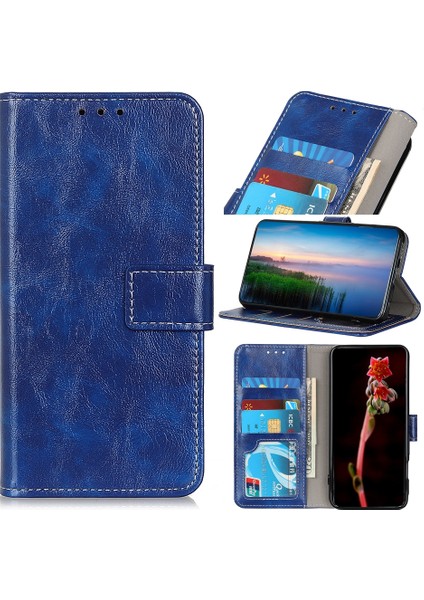 Htc Desire 21 Pro 5g Retro Çılgın At Doku Kılıfı Mavisi fiyatları