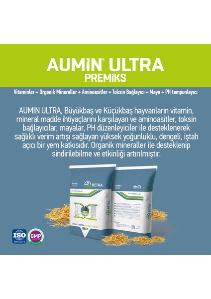 Aumın Ultra 25 Kg - Vitaminler+Organik Mineraller+Aminoasitler+Toksin Bağlayıcı+Maya+Ph Tamponlayıcı fiyatları