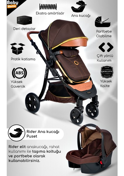 Yeni Doğan Set 9 In 1 Baby Home 985 Tavel Sistem Bebek Arabası ve 600 Park Yatak Oyun Parkı Beşik fiyatları