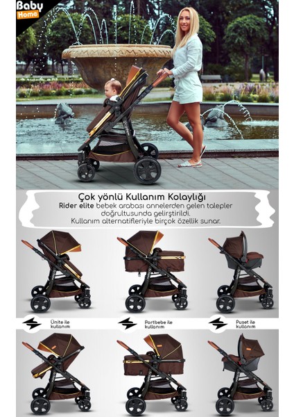Yeni Doğan Set 9 In 1 Baby Home 985 Tavel Sistem Bebek Arabası ve 600 Park Yatak Oyun Parkı Beşik modelleri