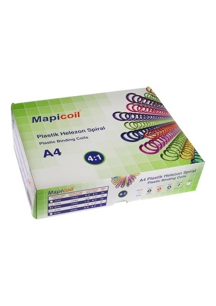Mapicoil 3:1 Plastik Helezon Spiral 18 mm Şeffaf 100 Adet