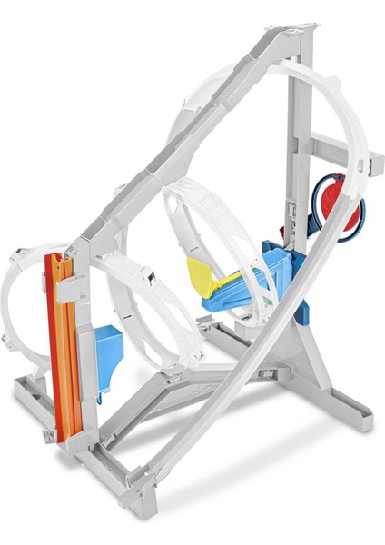 Track Builder Spiral Dönüşlü Pist Oyun Seti, Yaratıcı Spiral Pist Yarışları, Hedefi Vurmanın 2 Yolu, 1 Adet Hot Wheels Araç Dahil, 6 Yaş ve Üzeri HDX79