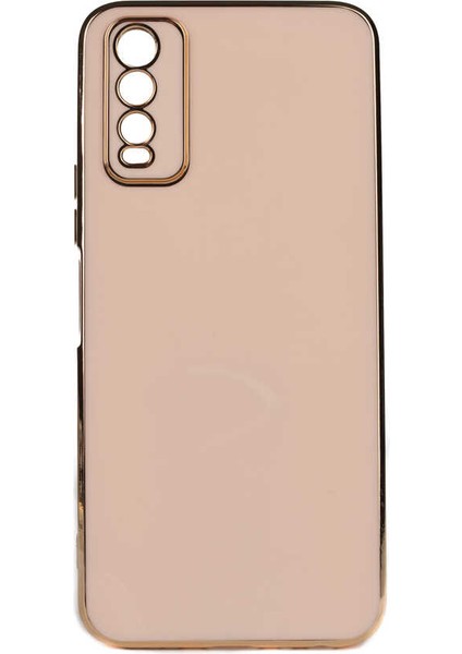 - Vivo Y11S - Kılıf Parlak Renkli Bark Silikon Kapak - Rose Gold