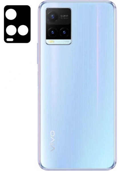 Casestreet Vivo Y32 Kamera Lens Koruyucu Cam Siyah
