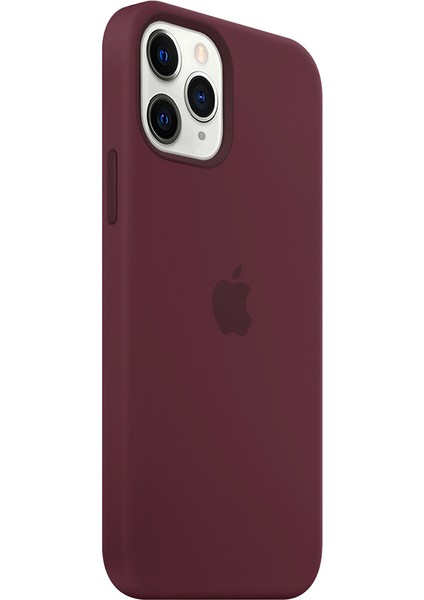 Apple iPhone 11 Pro Silikon Kılıf Logolu Lansman Kılıf -Bordo