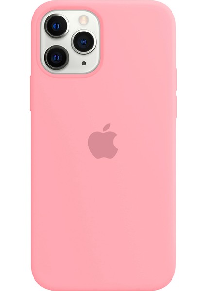 Apple iPhone 11 Pro Silikon Kılıf Logolu Lansman Kılıf -Açık Pembe