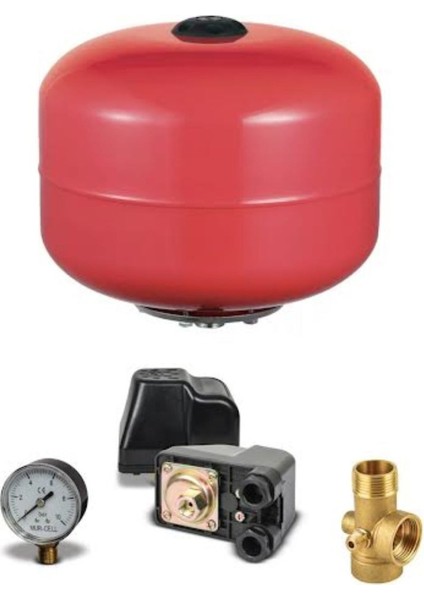 24 Litre Italyan Kafa Küre Takımı Su Pompası Hidroforu Seti 24 Lt Küre Hidrofor Genleşme SCTANK24LITRE