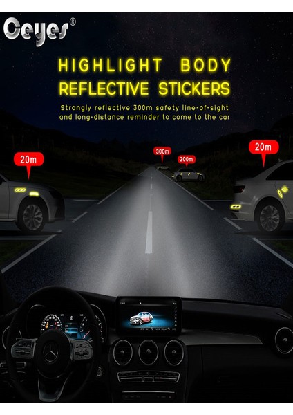 Oto Sticker Reflektörlü Yan Kapı Yapıştırma Oto Aksesuar