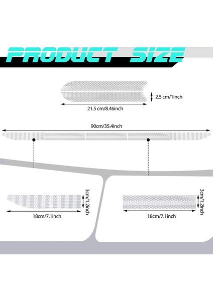 7 Parça Reflektörlü Sticker Işıldak Yapıştırma Oto Aksesuar indirimleri