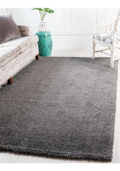 Solid Shaggy Makine Halısı 4371G Gri 180 cm x 275 cm Dikdörtgen