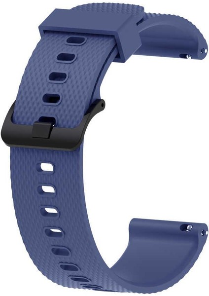 Huawei Gt2 42MM Krd-46 Suya Dayanıklı Tırtıklı Desen Silikon Kordon Lacivert