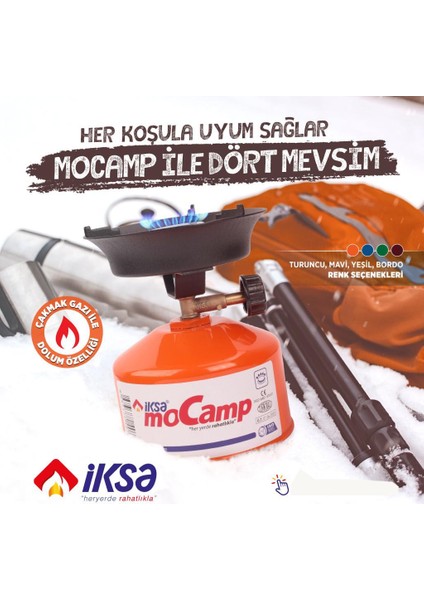 Iksa Mocamp Portatif Çakmak Gazlı Kullanım Pratik Kamp Ocağı Yeni Model Yeni Renkler