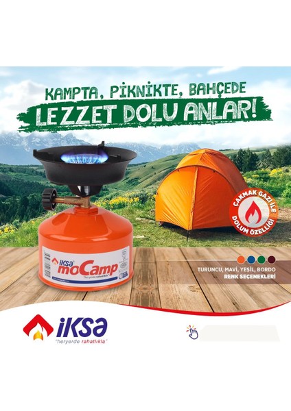 Iksa Mocamp Portatif Çakmak Gazlı Kullanım Pratik Kamp Ocağı Yeni Model Yeni Renkler