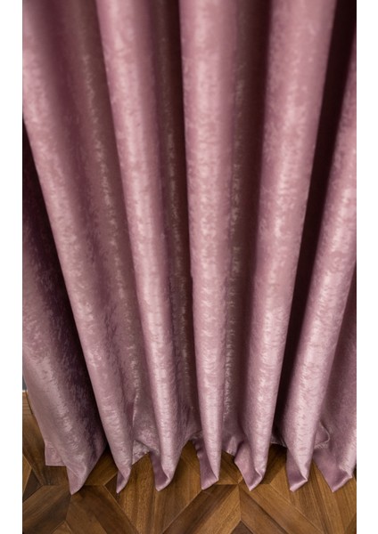 Gül Kurusu Düz Renk Pileli Soft Fon Perde, 1/2 Seyrek Pile, Tek Kanat 50 x 260 cm