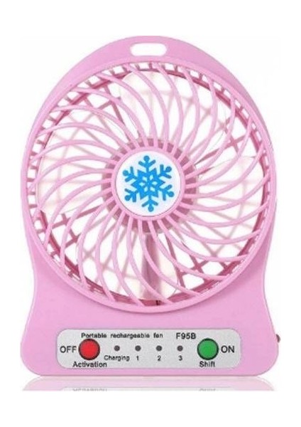 Şarjlı Mini Vantilatör Masa Üstü 3 Kademeli USB Mini Fan