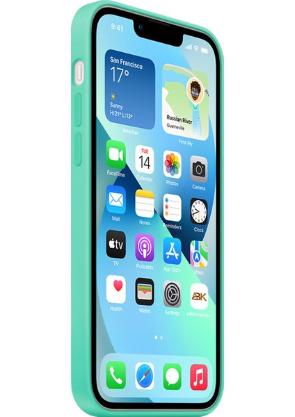 Apple iPhone 13 Pro Silikon Kılıf Logolu Lansman Kılıf -Turkuaz