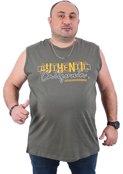 Erkek Büyük Beden Atlet Bis Yaka California Haki 22133-3-STD