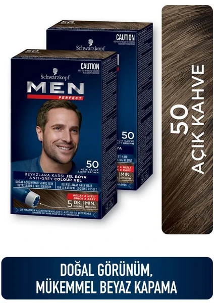 Men Perfect Saç Boyası 50 - Açık Kahve X 2 Adet