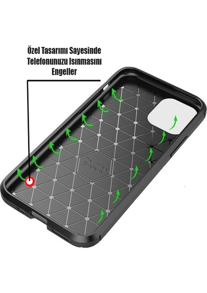 Case World Samsun Galaxy S22 Kılıf Karbon Tasarımlı Kapak - Siyah