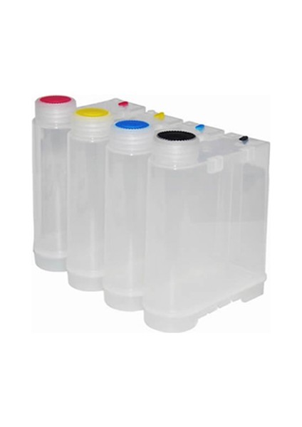 Şeffaf Sürekli Mürekkep Besleme Tankı Kapaklı (4X500ML)