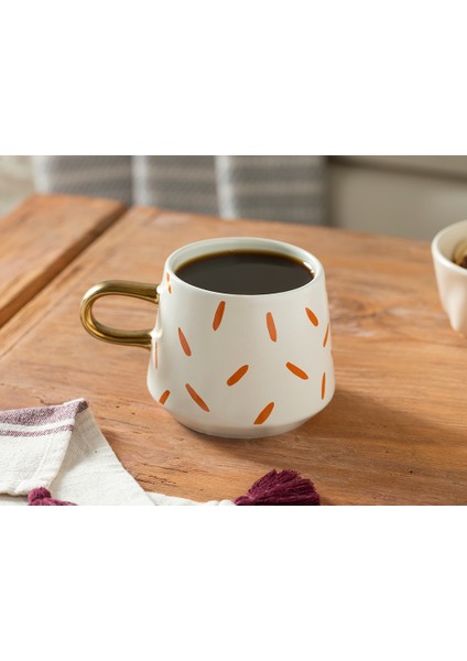 Apaz Stoneware Kupa Turuncu 350 ml Şık Tasarım ve Yumuşak Doku