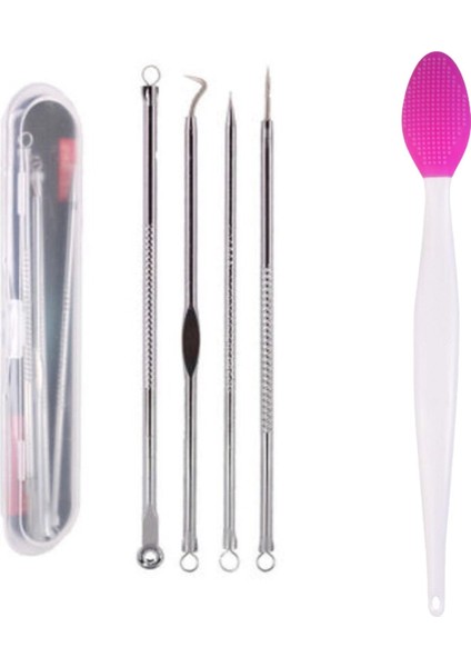 4lü Komedon Paslanmaz Siyah Nokta ve Temizleyici + Siyah Nokta Temizleyici Dudak